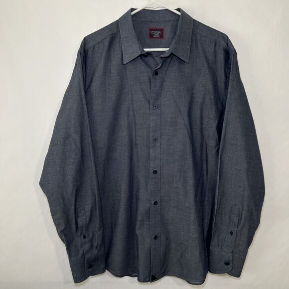 Untuckit Slim Fit Button Up Shirt Mens Size XXL 2XL Blue Chambray Long Sleeve - Picture 1 of 12
